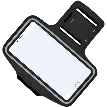 Running Armband, Smartphone Holder, Black, One Size Fits Most, Running Smartphone Pouch, Jogging, Arm Pouch, Arm Holder, Compatible with All iPhone Models