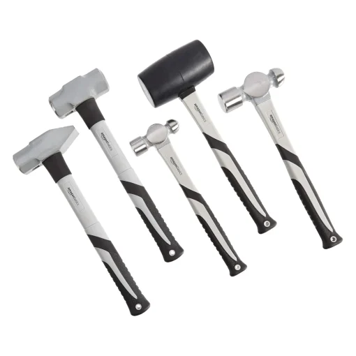 Amazon Basics Hammer Set - 5-Pieces, Shock-Absorbing Fiberglass Handle - Image 3