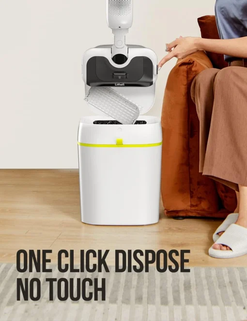 LiTHELi Cordless Vacuum Mop Cleaner, 2-in-1 Hard Floor Stick Vacuum, Wet Dry Mop, 2 Disposable Dust Boxes, 14 Disposable Pads & 1 Washable Pad, 2 Swappable 4000mAh Batteries - Image 5