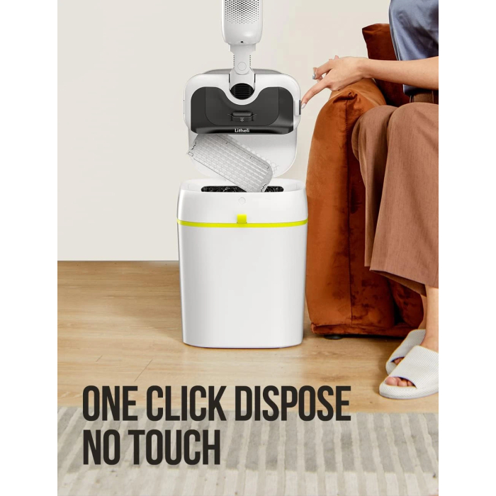 LiTHELi Cordless Vacuum Mop Cleaner, 2-in-1 Hard Floor Stick Vacuum, Wet Dry Mop, 2 Disposable Dust Boxes, 14 Disposable Pads & 1 Washable Pad, 2 Swappable 4000mAh Batteries - Image 5