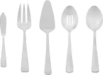 Amazon Basics 5-Piece Stainless Steel Serving Set with Square Edge, Silver - Image 4
