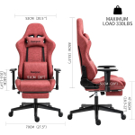 Darkecho Gaming Chair with Footrest Massage Vintage Leather Ergonomic - Image 2
