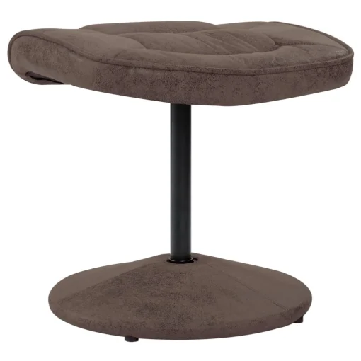 vidaXL Swivel Recliner with Ottoman Brown Faux Suede Leather - Image 9