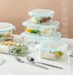 Heat Resistant Container, Bento Box, Heat-resistant Glass, Storage Container, Bean Box, Transparent Glass, With Lid, Double Class, Microwave Safe,... - Image 4