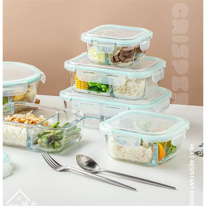 Heat Resistant Container, Bento Box, Heat-resistant Glass, Storage Container, Bean Box, Transparent Glass, With Lid, Double Class, Microwave Safe,... - Image 4