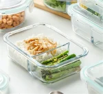 Heat Resistant Container, Bento Box, Heat-resistant Glass, Storage Container, Bean Box, Transparent Glass, With Lid, Double Class, Microwave Safe,... - Image 5