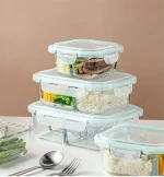 Heat Resistant Container, Bento Box, Heat-resistant Glass, Storage Container, Bean Box, Transparent Glass, With Lid, Double Class, Microwave Safe,... - Image 6