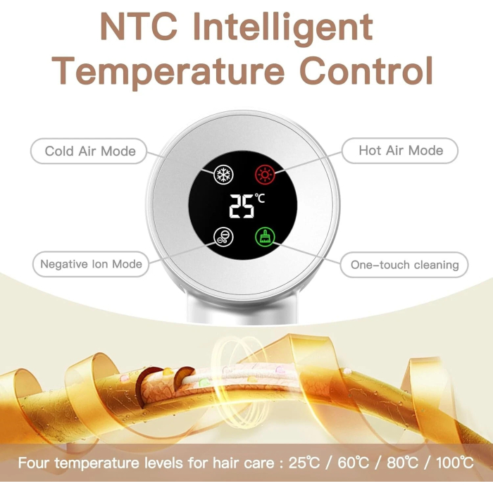 Royalstar Ionic High Speed Hair Dryer HD Display 4 Temps 2 Speeds 4 Modes New - Image 4