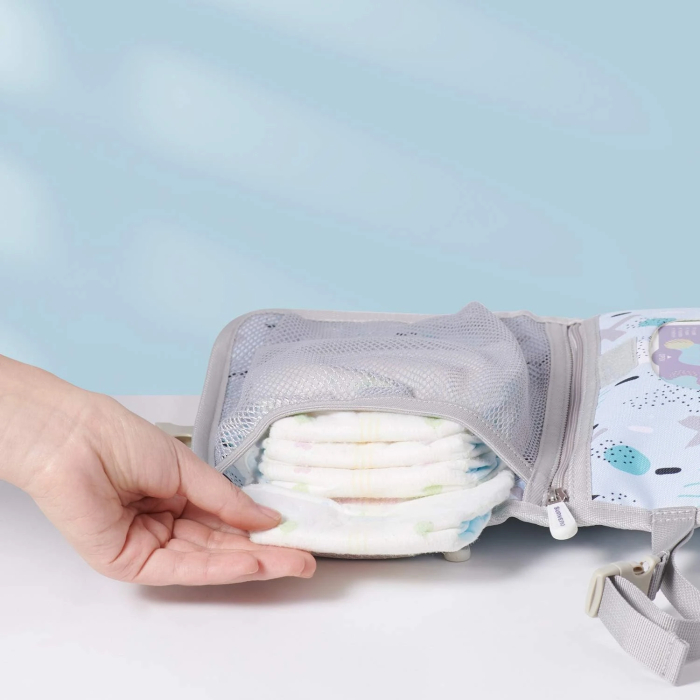 SUNVENO Baby Portable Changing Pad Waterproof Travel Changing Station Perfect for Baby Shower Gifts, Blue - Image 4