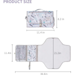 SUNVENO Baby Portable Changing Pad Waterproof Travel Changing Station Perfect for Baby Shower Gifts, Blue - Image 9