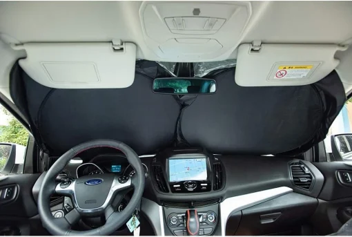 Amazon Basics UV Reflecting Foldable Front Windshield Sun Shade - 150 cm x 69 cm, 0.1-MM Thickness - Image 5