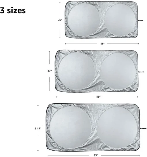 Amazon Basics UV Reflecting Foldable Front Windshield Sun Shade - 150 cm x 69 cm, 0.1-MM Thickness - Image 6