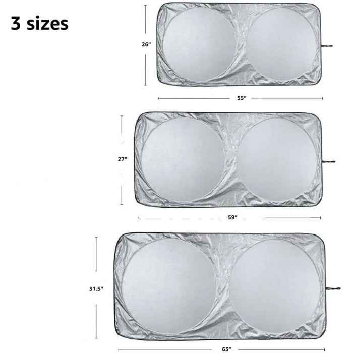 Amazon Basics UV Reflecting Foldable Front Windshield Sun Shade - 150 cm x 69 cm, 0.1-MM Thickness - Image 6