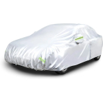 Amazon Basics Silver Weatherproof Car Cover - 150D Oxford, Sedans up to 210inc