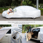 Amazon Basics Silver Weatherproof Car Cover - 150D Oxford, Sedans up to 160" - Image 5