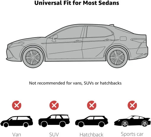 Amazon Basics Silver Weatherproof Car Cover - 150D Oxford, Sedans up to 160" - Image 7