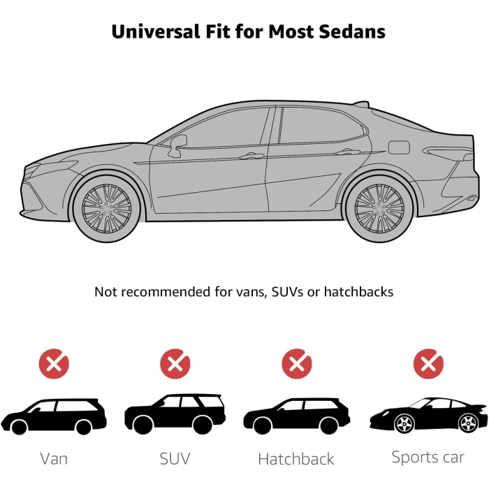 Amazon Basics Silver Weatherproof Car Cover - 150D Oxford, Sedans up to 160" - Image 7