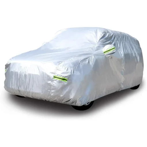 Amazon Basics Silver Weatherproof Car Cover - 150D OXFORD /218INCH/554CM - Image 7