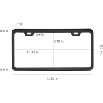 Amazon Basics 12.5" x 6.4" Black Matt Aluminium 2 Hole License Plate Frame - Image 5