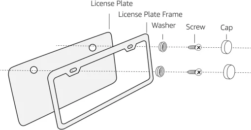 Amazon Basics 12.5" x 6.4" Black Matt Aluminium 2 Hole License Plate Frame - Image 6