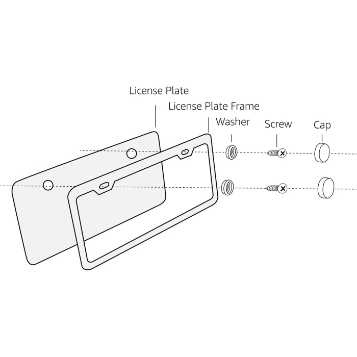 Amazon Basics 12.5" x 6.4" Black Matt Aluminium 2 Hole License Plate Frame - Image 6