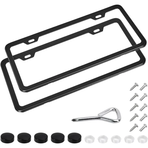 Amazon Basics 12.5" x 6.4" Black Matt Aluminium 2 Hole License Plate Frame - Image 7