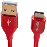 Amazon Basics Double Braided Nylon USB Type-C to Type-A 2.0 Male Cable, Laptop (Red, 3 feet) - Image 6