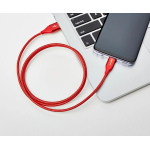 Amazon Basics Double Braided Nylon USB Type-C to Type-A 2.0 Male Cable, Laptop (Red, 3 feet) - Image 2
