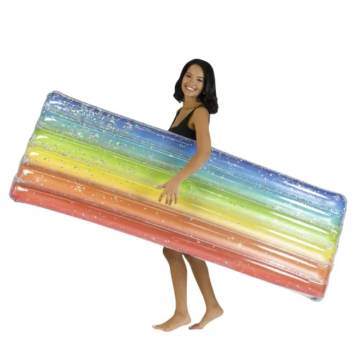 Inflatable Rainbow Pool Raft Haze Glitter Large Size - Image 2