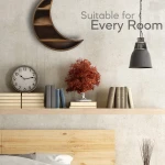 Handcrafted Wooden Crescent Moon Shelf - Features a True Crescent Moon Phase Shape on Natural Wood Tones - Unique Home Decor Floating Shelf for Rustic, Modern, and Nursery Themes - Size Large | 19x17 - Image 4