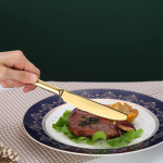 Golden Cutlery Set 24 Pieces,C&E Titanium Gold Plated Stainless Steel Tableware Set,Stainless Steel Flatware Set,Stainless Steel Flatware Silverware Sets,Dishwasher Safe. - Image 6
