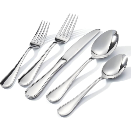 C&E 30-Piece Premium Stainless Steel Dinnerware Set