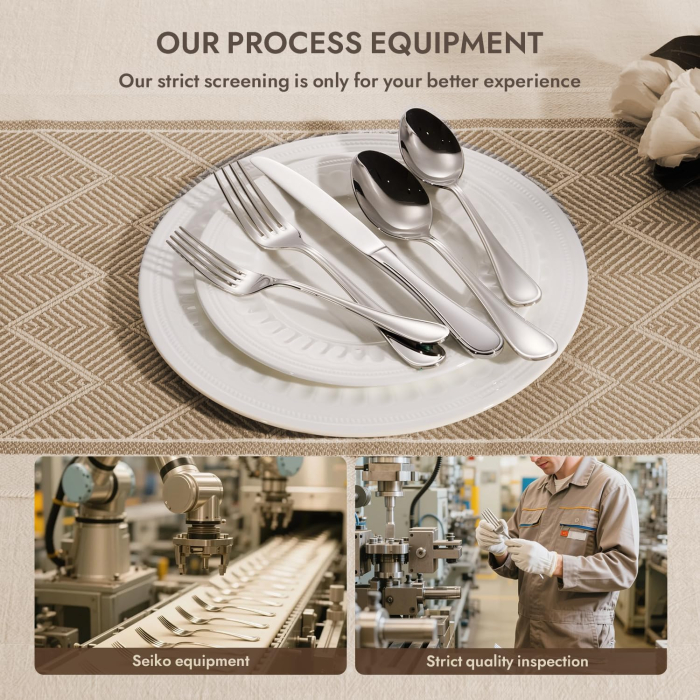 C&E 30-Piece Premium Stainless Steel Dinnerware Set - Image 4