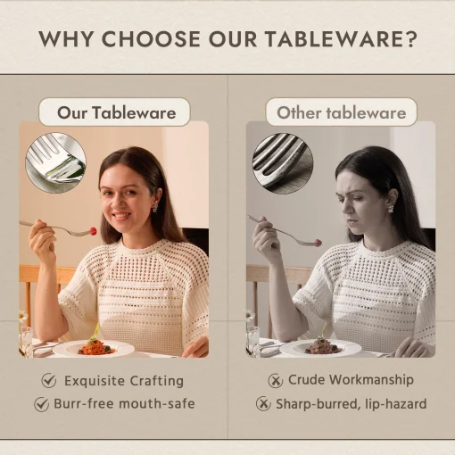 C&E 30-Piece Premium Stainless Steel Dinnerware Set - Image 5