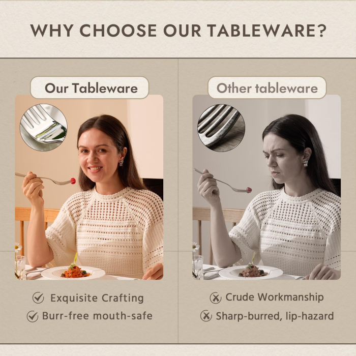 C&E 30-Piece Premium Stainless Steel Dinnerware Set - Image 5