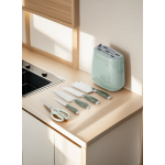 Kitchen knife set, 6-piece set of emerald green sharp knives, suitable for the kitchen, non-stick and anti-slip stainless steel kitchen knife set, with emerald green knife holder, suitable for home or dining room use - Image 4
