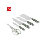 Kitchen knife set, 6-piece set of emerald green sharp knives, suitable for the kitchen, non-stick and anti-slip stainless steel kitchen knife set, with emerald green knife holder, suitable for home or dining room use - Image 3