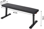 SAQIMA Flat Utility 600 lbs Foldable Capacity Weight Bench, 41'' Flat Bench Workout Utility Bench Capacity Sit Up Bench Weight Training and Abdominal Training Folding Bench for Home - Image 2