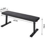 SAQIMA Flat Utility 600 lbs Foldable Capacity Weight Bench, 41'' Flat Bench Workout Utility Bench Capacity Sit Up Bench Weight Training and Abdominal Training Folding Bench for Home - Image 2