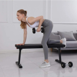 SAQIMA Flat Utility 600 lbs Foldable Capacity Weight Bench, 41'' Flat Bench Workout Utility Bench Capacity Sit Up Bench Weight Training and Abdominal Training Folding Bench for Home - Image 3