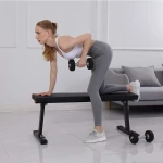 SAQIMA Flat Utility 600 lbs Foldable Capacity Weight Bench, 41'' Flat Bench Workout Utility Bench Capacity Sit Up Bench Weight Training and Abdominal Training Folding Bench for Home - Image 3