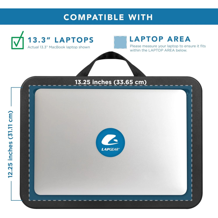 LAPGEAR Compact Lap Desk - Fits up to 15 Inch Laptops - Black - Style No. 43108 - Image 3