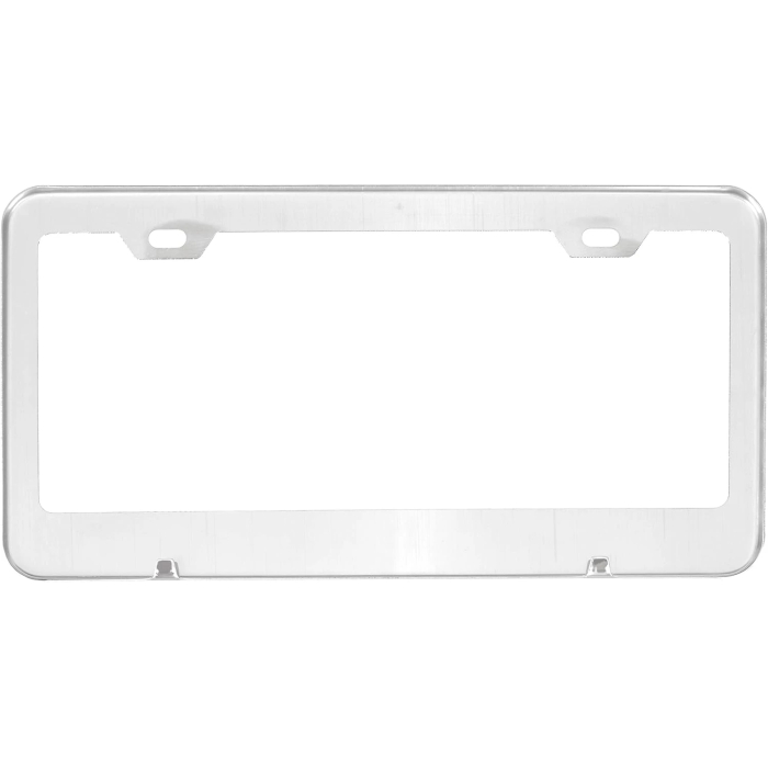 Amazon Basics Stainless Steel License Plate Frame Pair with Screw Caps - 2-Hole, 12.2'' x 6.3'', Silver - Image 5
