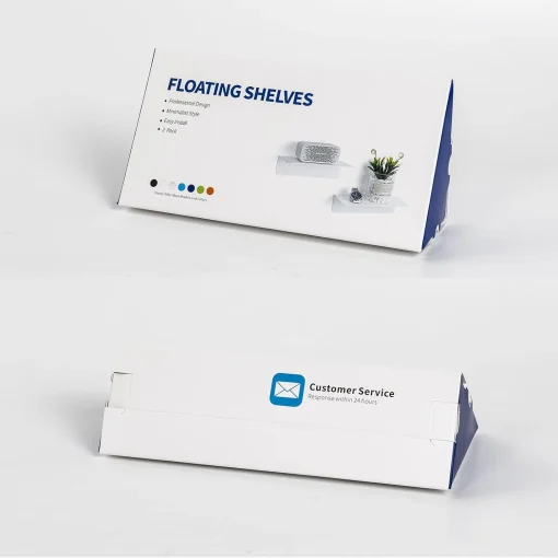 OAPRIRE Acrylic Floating Wall Shelves Set of 2, Damage-Free Expand Wall Space, Black Small Wall Shelf for Smart Speaker, Action Figures, Monitor with Cable Clips, Stick on, No Drill - Image 5