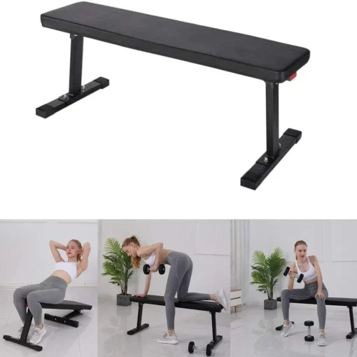 SAQIMA Flat Utility 600 lbs Foldable Capacity Weight Bench, 41'' Flat Bench Workout Utility Bench Capacity Sit Up Bench Weight Training and Abdominal Training Folding Bench for Home - Image 6