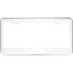 Amazon Basics Stainless Steel License Plate Frame Pair with Screw Caps - 2-Hole, 12.2'' x 6.3'', Silver - Image 4