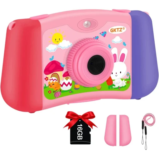 GKTZ Kids Music Player Toddler Digital Video Camera, Kids Camera for 3 4 5 6 7 8 Year Old (YD06-P) - Image 4