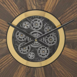 ATMOSPHERA Keane Mechanism Wall Clock 63cm Brown Technical Information: Dimensions: L. 63.5 x W. 8 x H. 63.5 cm Materials: Glass & MDF Specifics: Vintage & Useful Round wall clock Roman numerals - Image 3