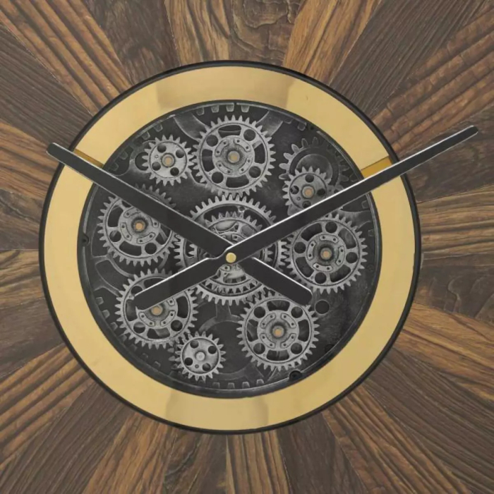 ATMOSPHERA Keane Mechanism Wall Clock 63cm Brown Technical Information: Dimensions: L. 63.5 x W. 8 x H. 63.5 cm Materials: Glass & MDF Specifics: Vintage & Useful Round wall clock Roman numerals - Image 3