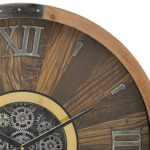 ATMOSPHERA Keane Mechanism Wall Clock 63cm Brown Technical Information: Dimensions: L. 63.5 x W. 8 x H. 63.5 cm Materials: Glass & MDF Specifics: Vintage & Useful Round wall clock Roman numerals - Image 2
